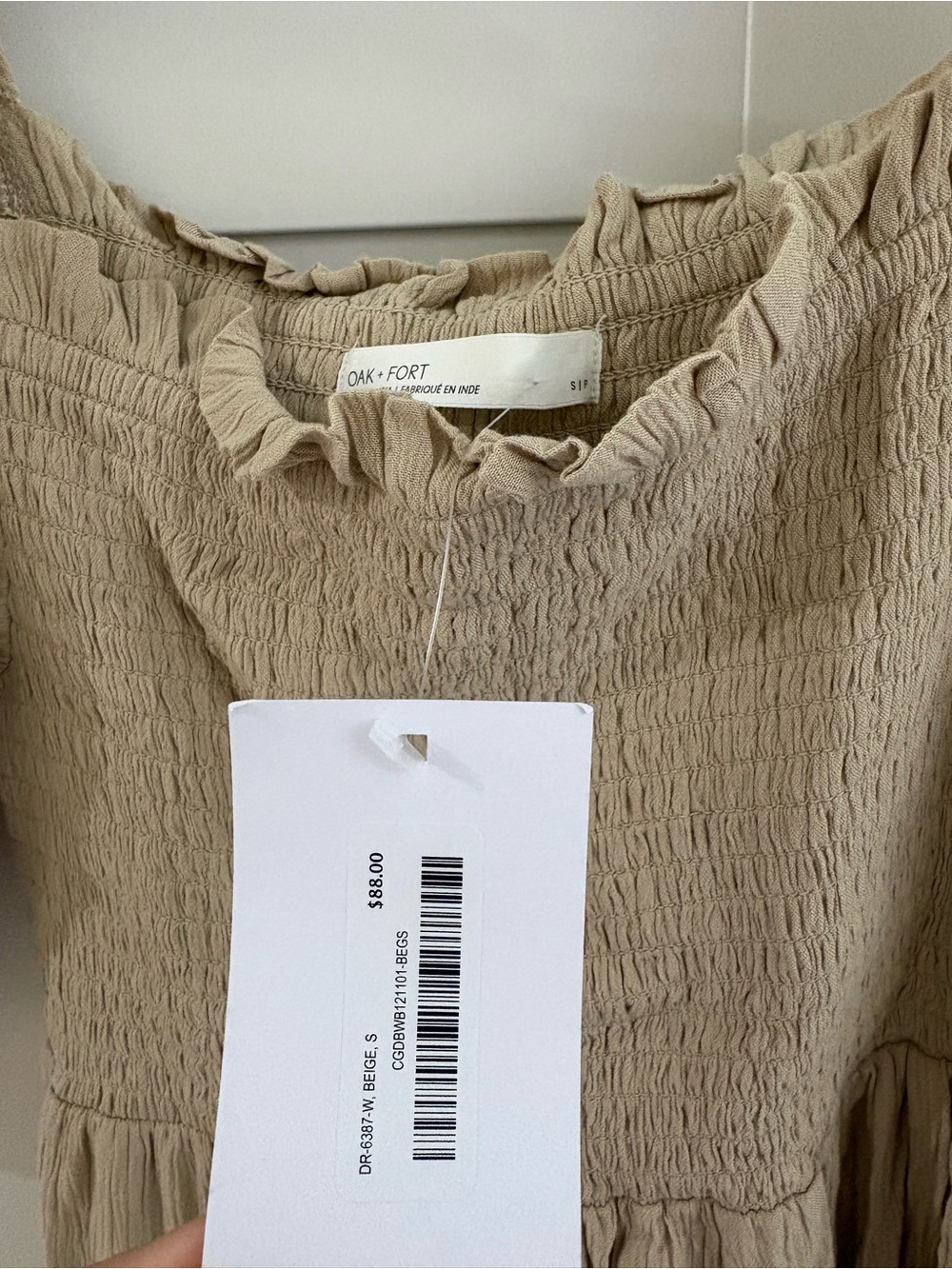 Oak + Fort Beige Tiered Maxi Dress - Picture 4 of 5